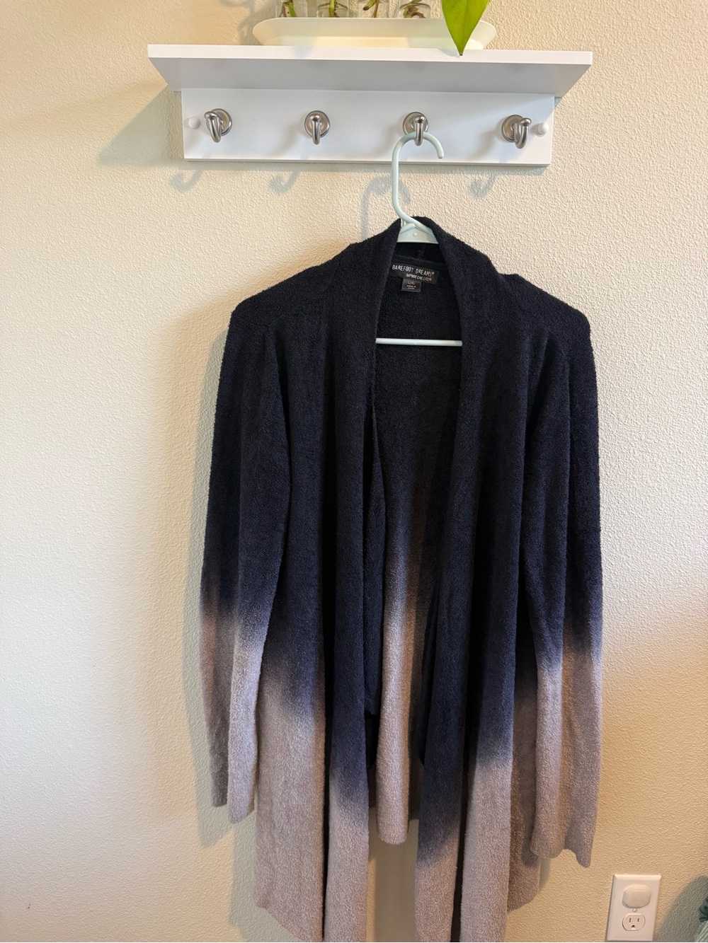 Barefoot Dreams Black to Gray Ombre Open Cardigan